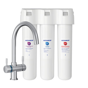 Проточная система Аквафор Кристалл Эко (К3-К2-К7В) со смесителем C125